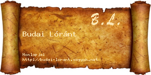 Budai Lóránt névjegykártya
