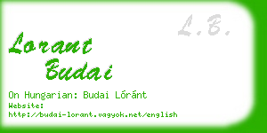 lorant budai business card